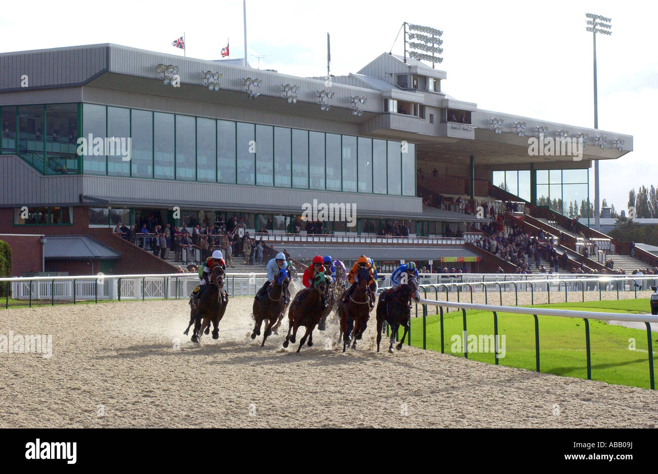 Horse racing at Dunstall Park Wolverhampton, West Midlands, UK Stock