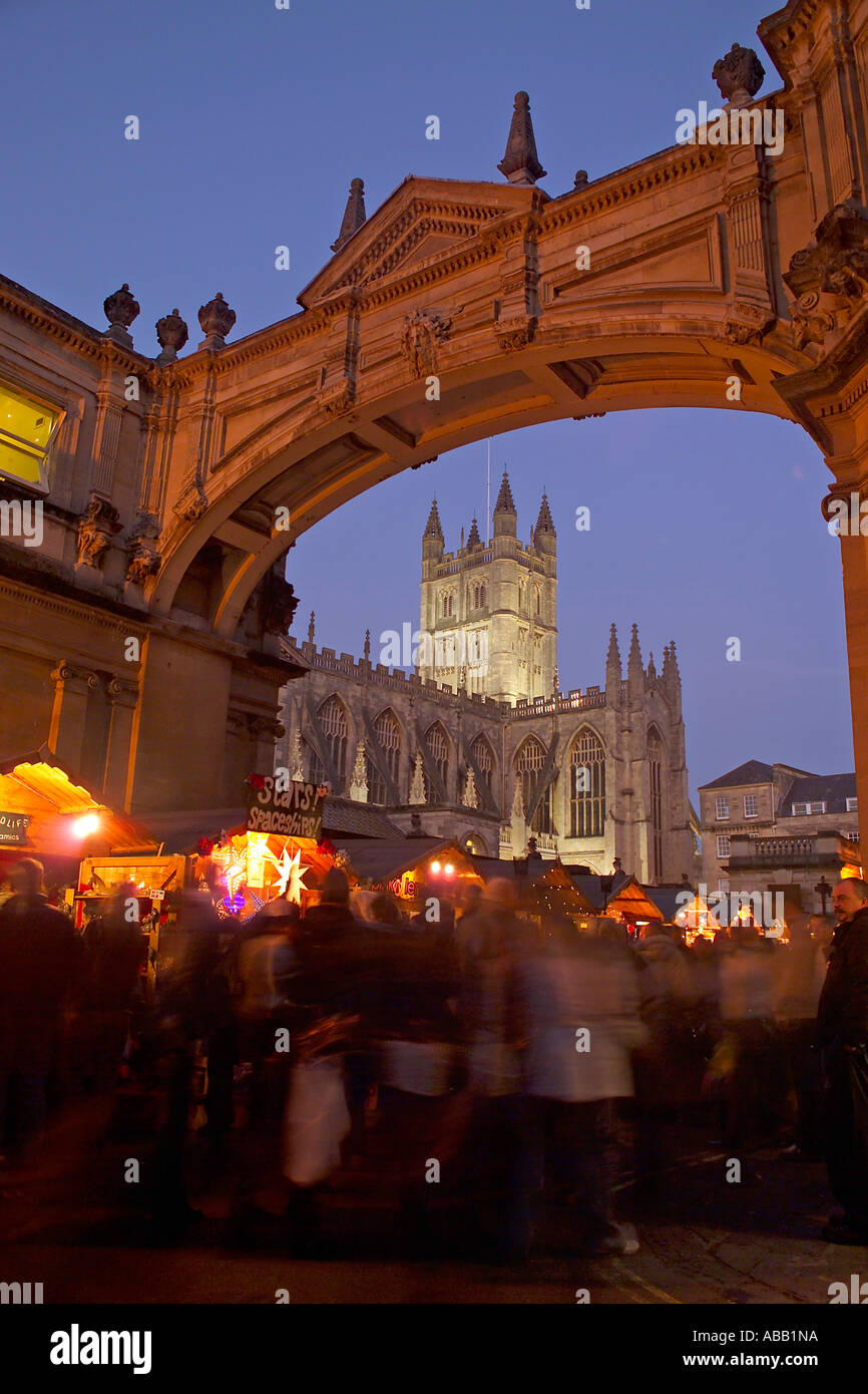 Bath Abbey, Christmas Market Stock Photo Alamy