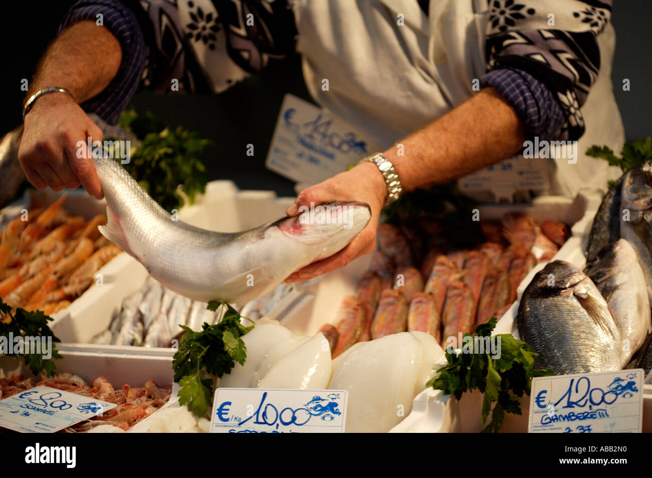 Rome, Fish Market Stock Photo Alamy
