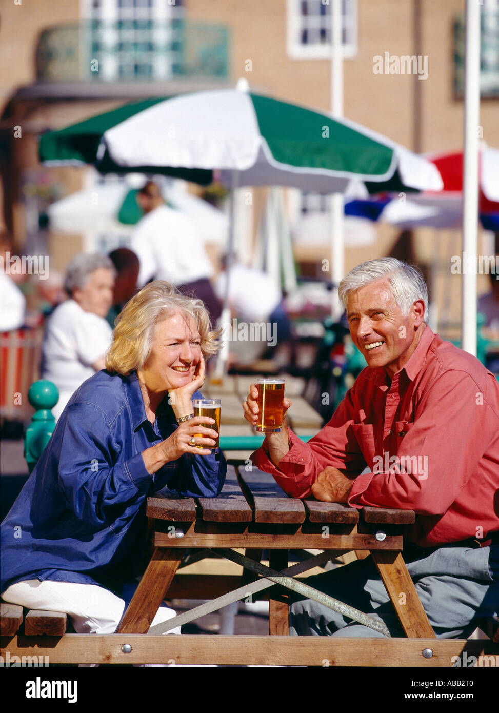 Middle Aged, Drinking Stock Photo