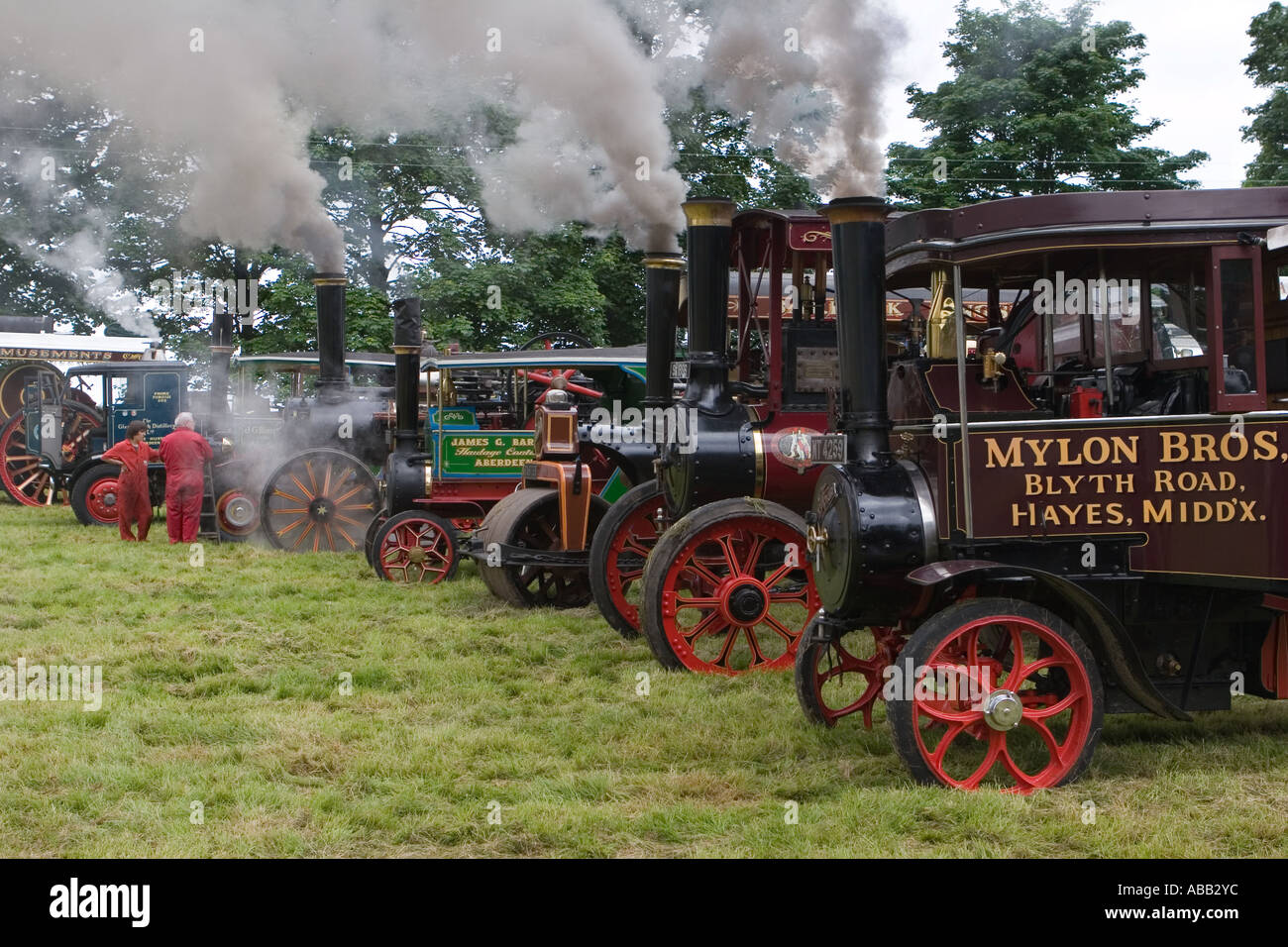 Ccollection of Vintage Steam Engines at Farm Tractor Rally, Scotland uk