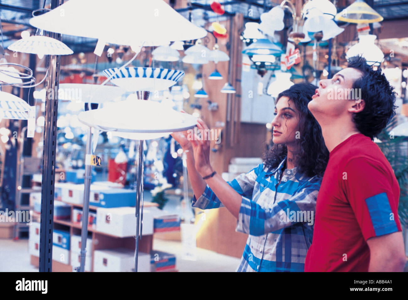 Couple in a shop Stock Photo