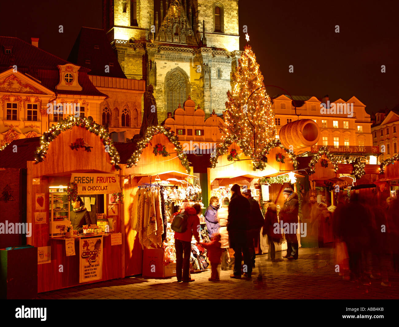 Prague Old Town Square At Christmas Stock Photo