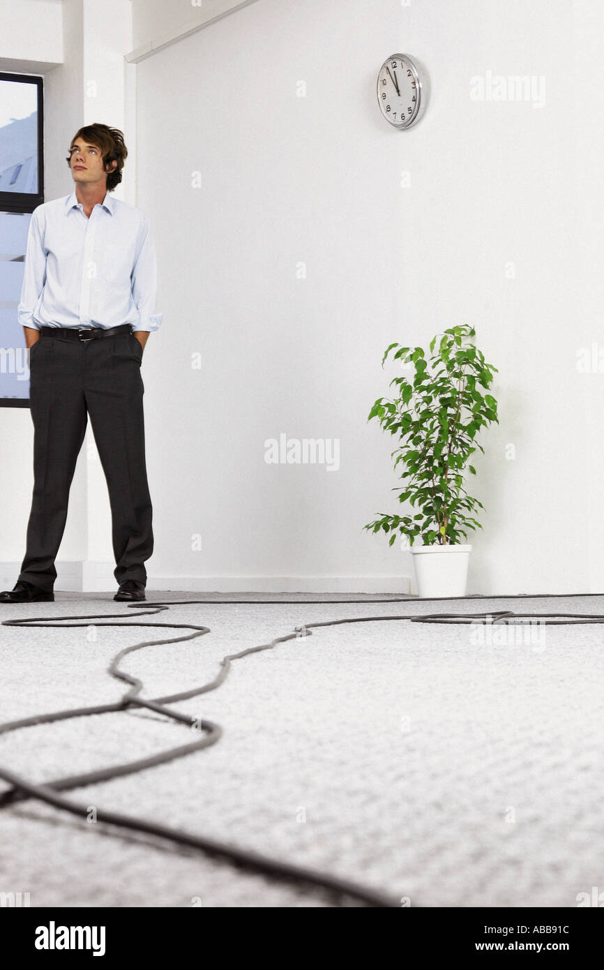 Businessman in empty office Stock Photo