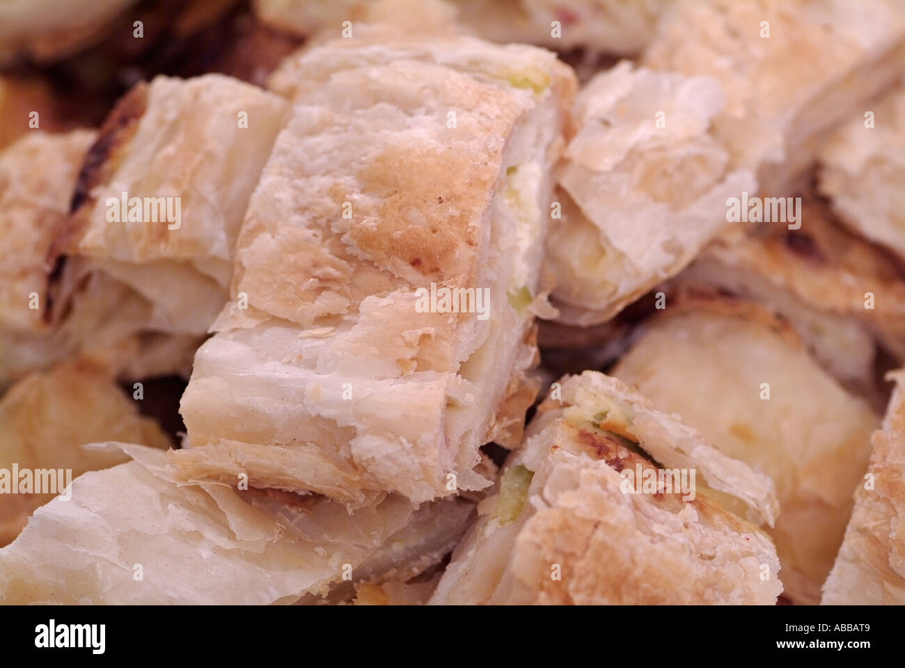 Close Up Of Pastries Filled With Leek And Onion Stock Photo