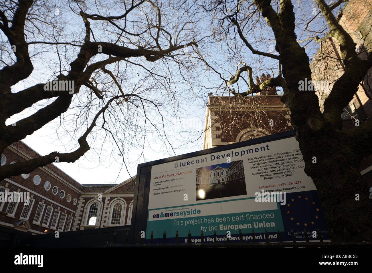 One of the oldest surviving buildings in Liverpool Bluecoat Chambers built in 1716 is under development (cont..) Stock Photo