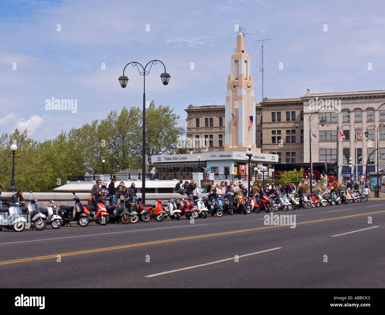Scooter rally Victoria BC Canada Stock Photo Alamy