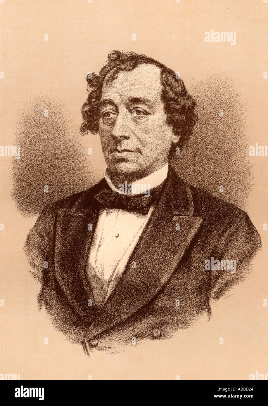 Benjamin Disraeli, 1st Earl of Beaconsfield,1804 –1881. British statesman and two times Prime Minister of the United Kingdom. Stock Photo