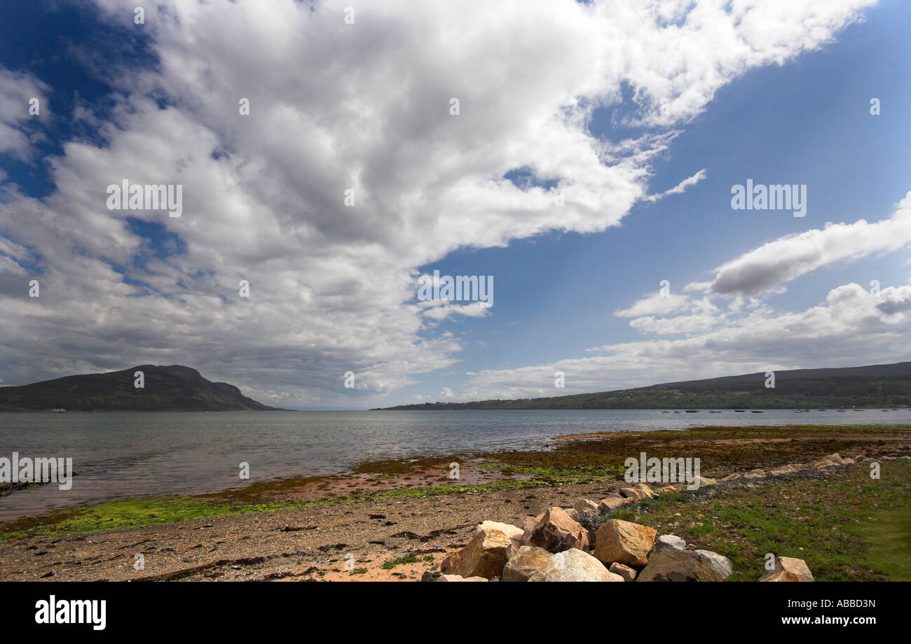 View of Holy Island across Lamlash Bay, Arran, West Coast of Scotland ...