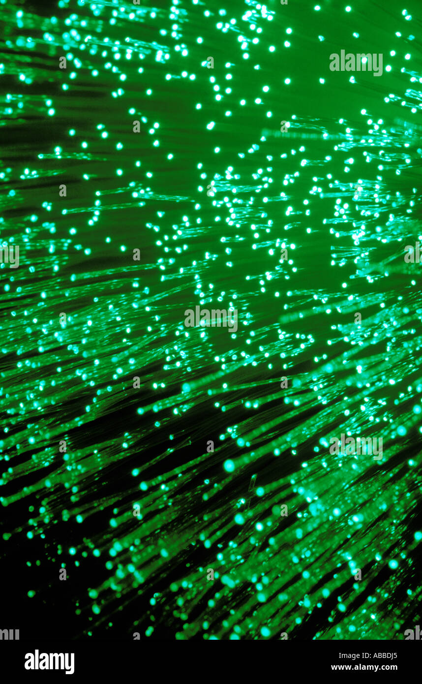 Green fiber optics Stock Photo Alamy