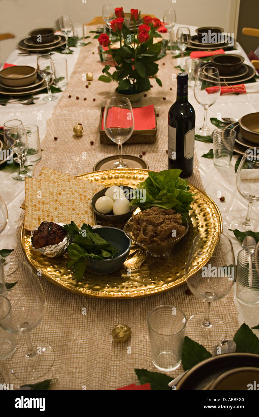 Stock Photo of Jewish Passover Holiday Dinner Table Stock Photo Alamy