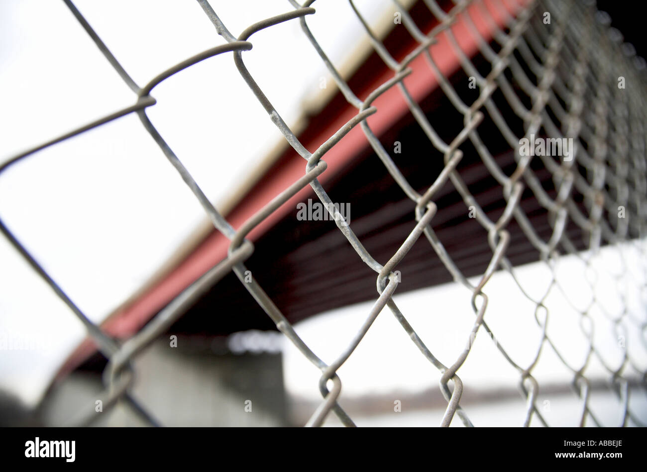 Fence in front of bridge Stock Photo