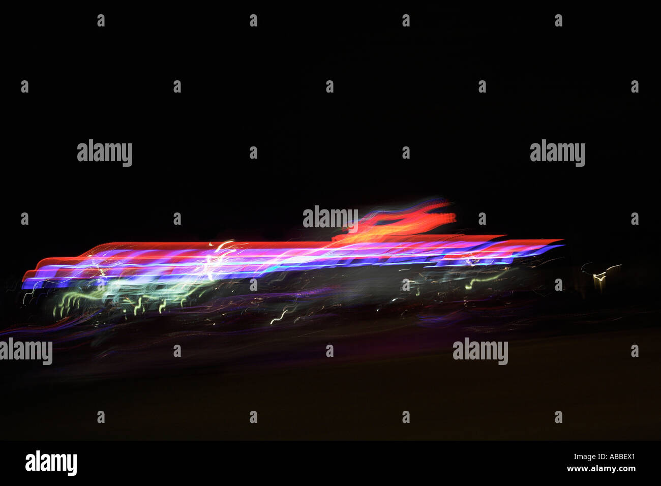Abstract lighting patterns Highway at night Stock Photo