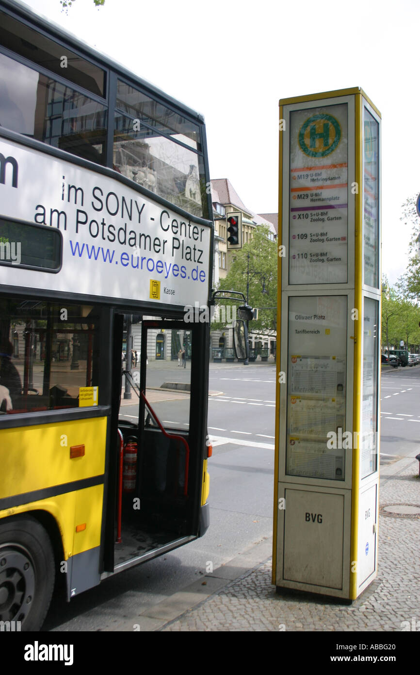 Bus Stop in Berlin Germany Stock Photo - Alamy