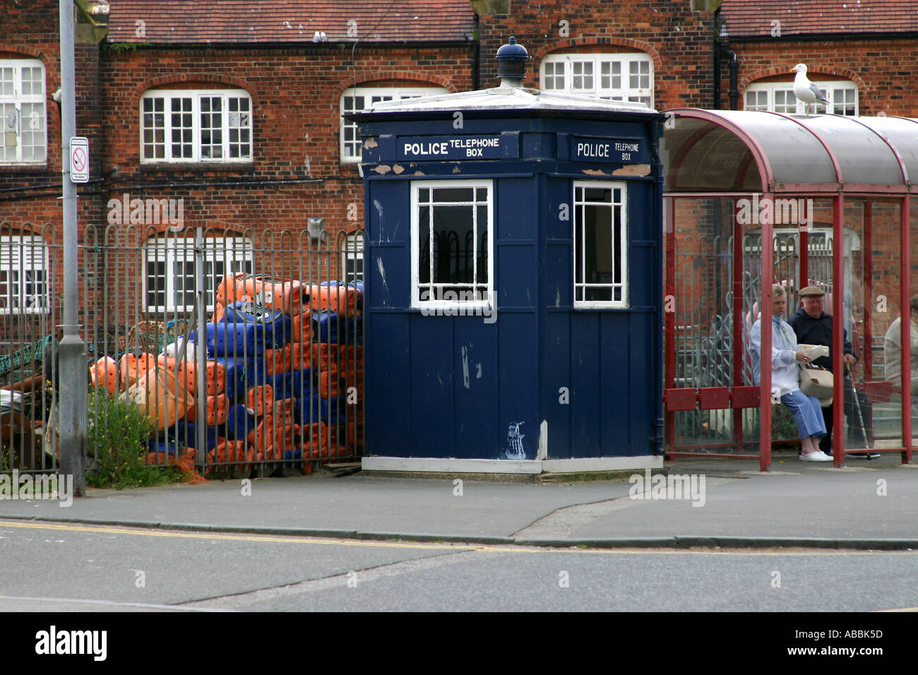 Old Blue Police Box On Scarborough South Bay Front Dr Who Tardis