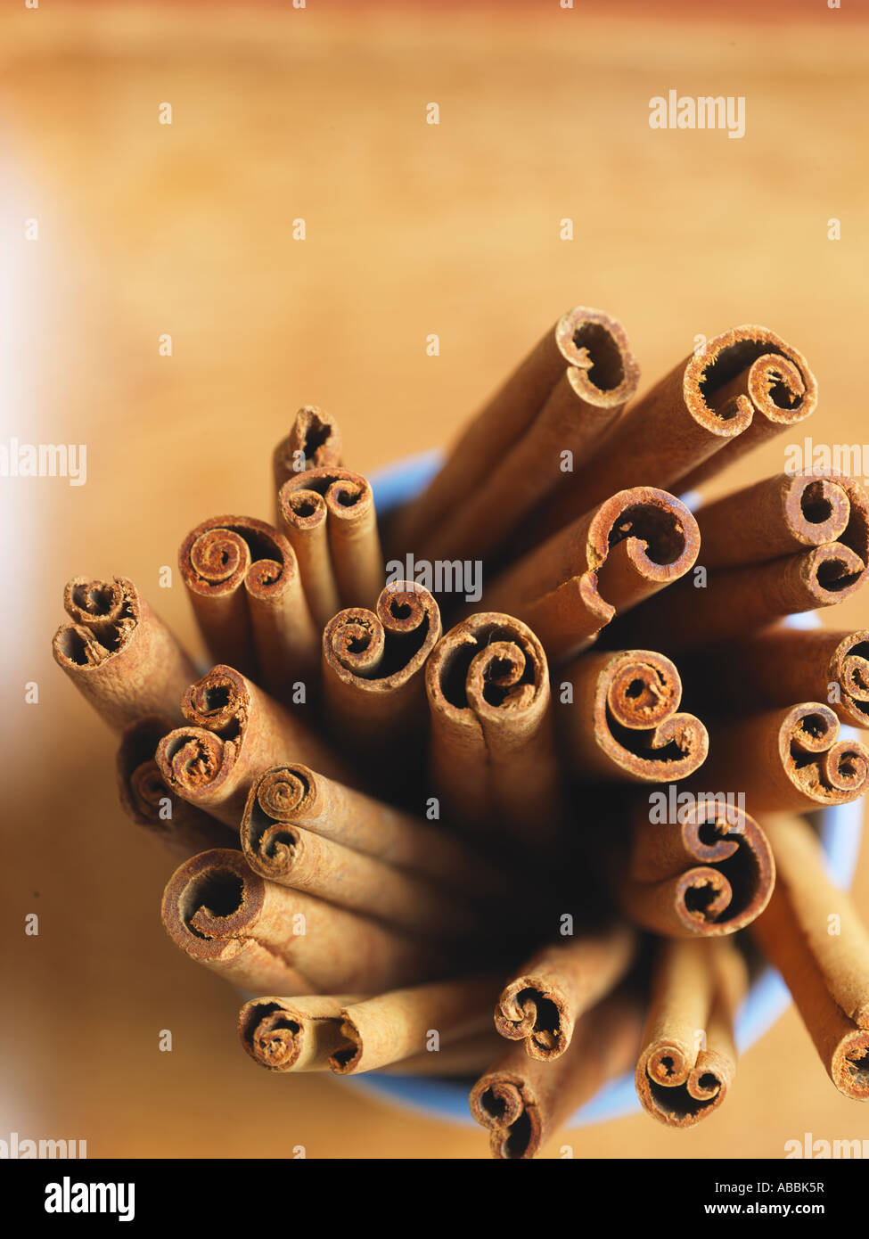 Cinnamon Sticks from above Stock Photo Alamy