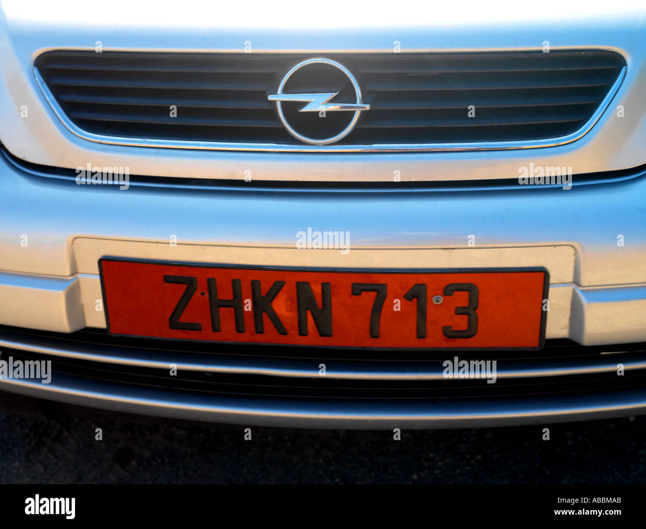 Cyprus Hire Car Number Plate Red for Tourists Stock Photo - Alamy