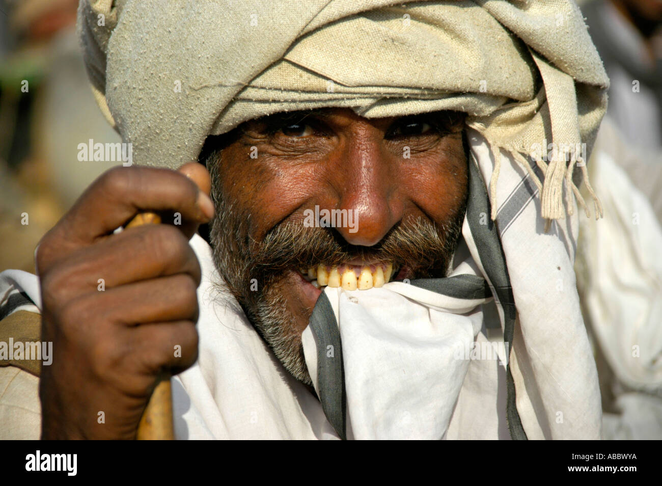 Indian farmer white turban in hi-res stock photography and images - Alamy
