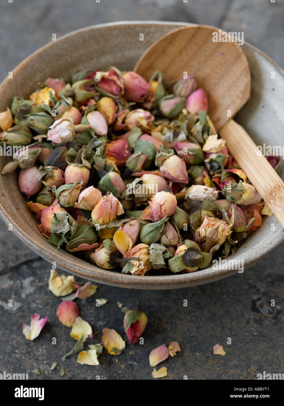 Dried rosebuds shot with Hasselblad medium format digital Stock Photo