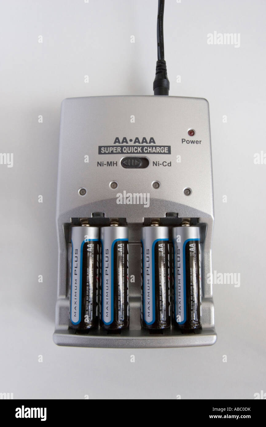 Battery Charger For Charging AA AAA Size Rechargeable Batteries Stock battery-charger-for-charging-aa-aaa-size-rechargeable-batteries-stock