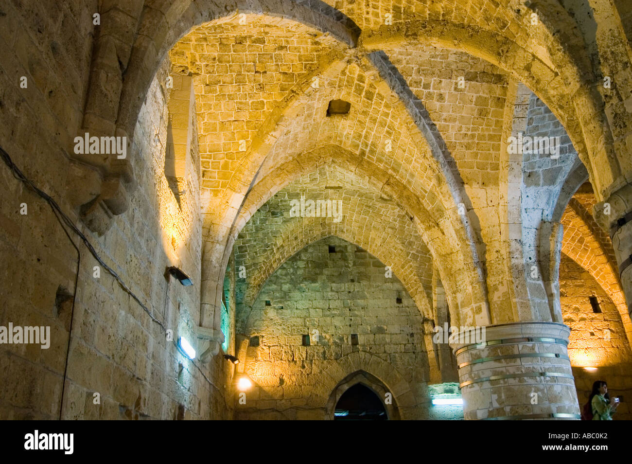 Israel Akko Acre old town castle of the Templar order Stock Photo