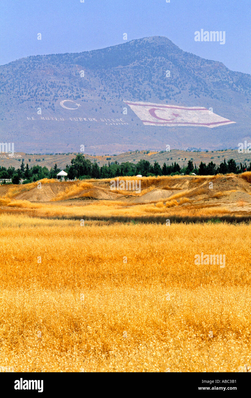 Turkish Flags on hillside, Nicosia, Northern Cyprus Stock Photo Alamy