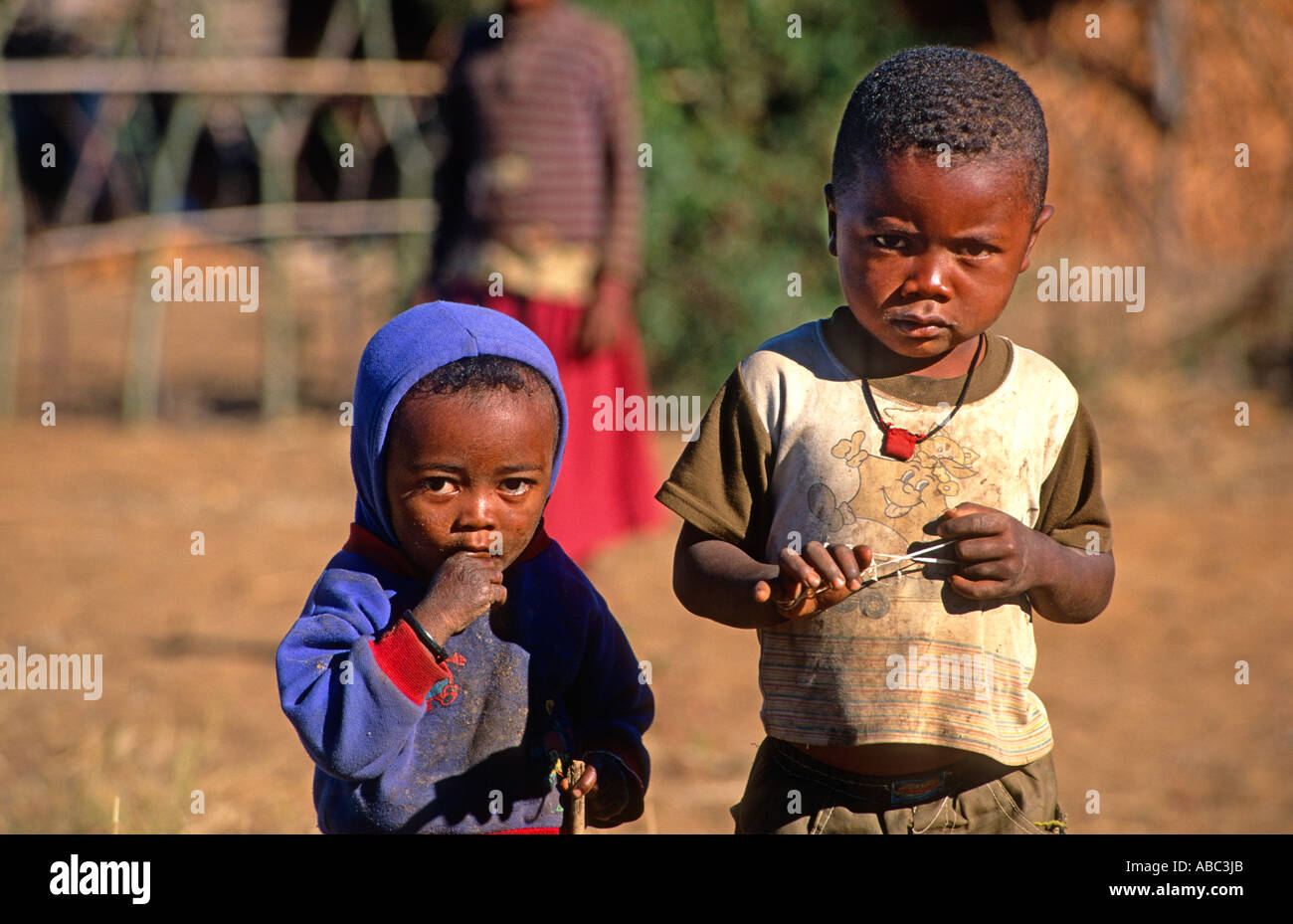 Childs on the countryside, Madagascar Stock Photo