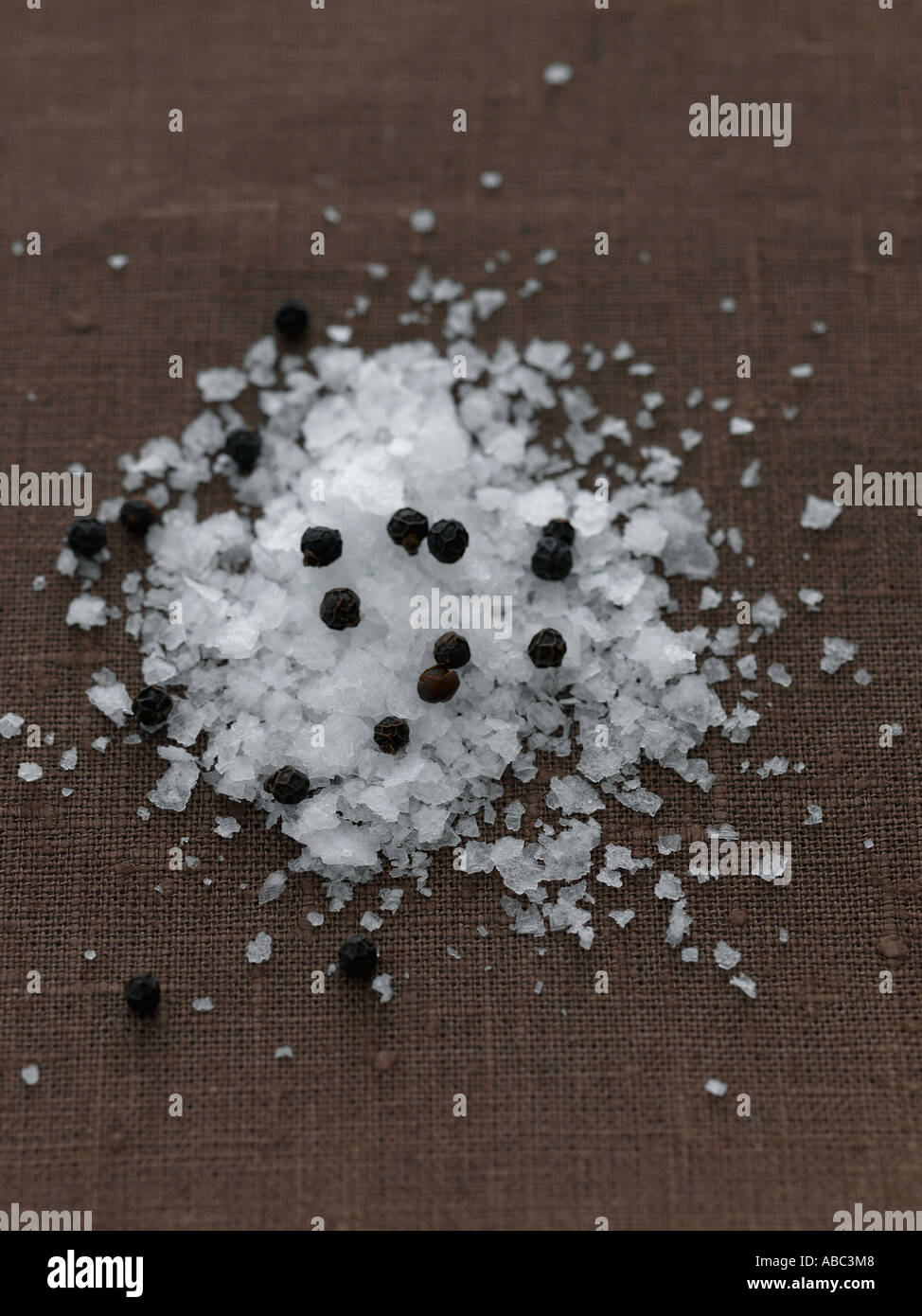 Salt crystals and black peppercorns - high end Hasselblad 61mb digital image Stock Photo