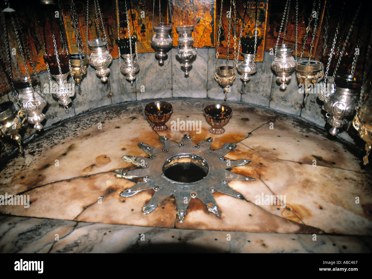 Star of Bethlehem, Church of the Nativity, Bethlehem, Israel Stock