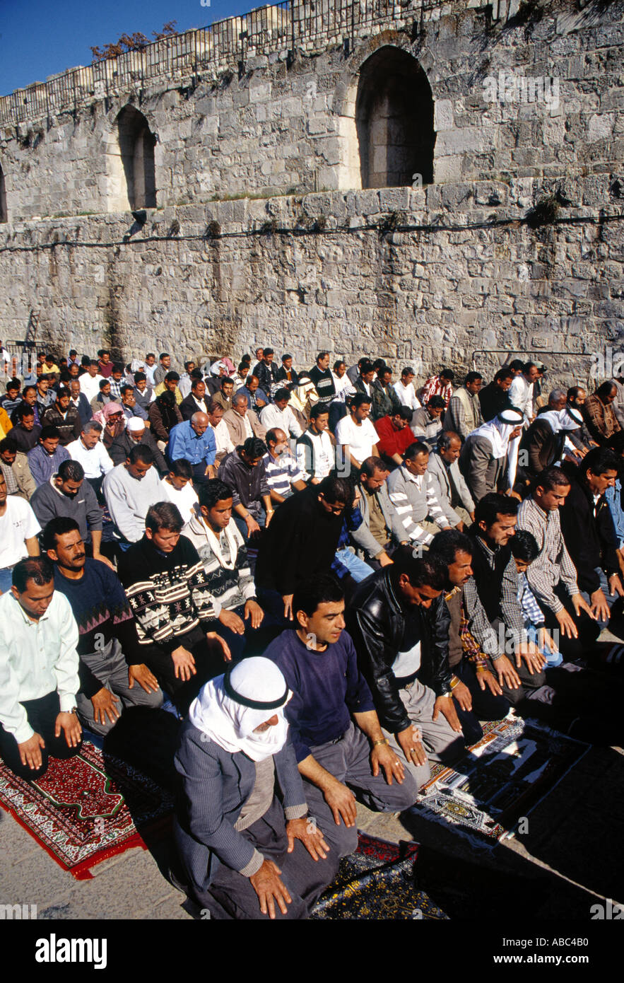 Ramadam prayers at Haram esh Sharif, Jerusalem, Israel Stock Photo