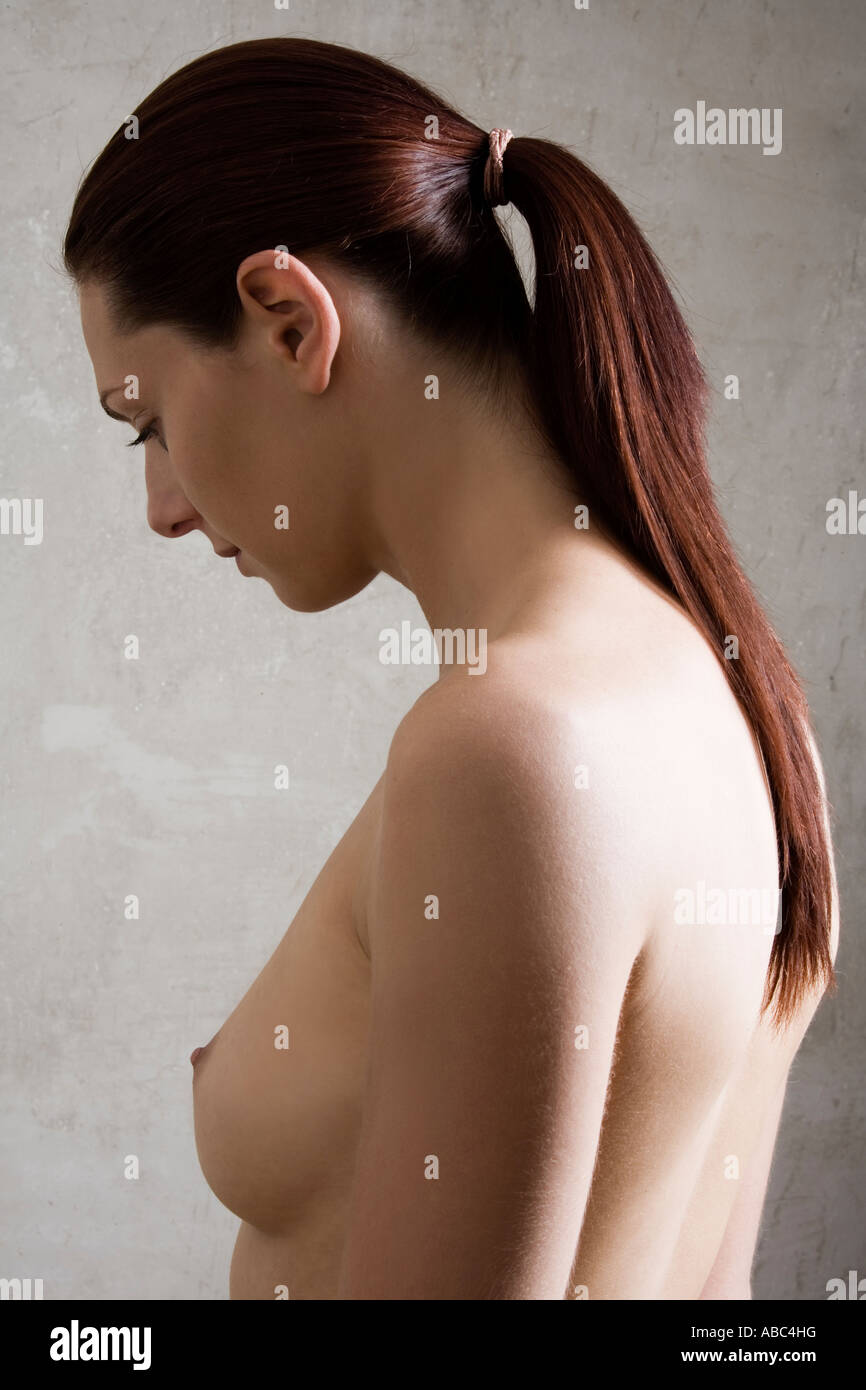 rear view of naked woman with ponytail Stock Photo - Alamy