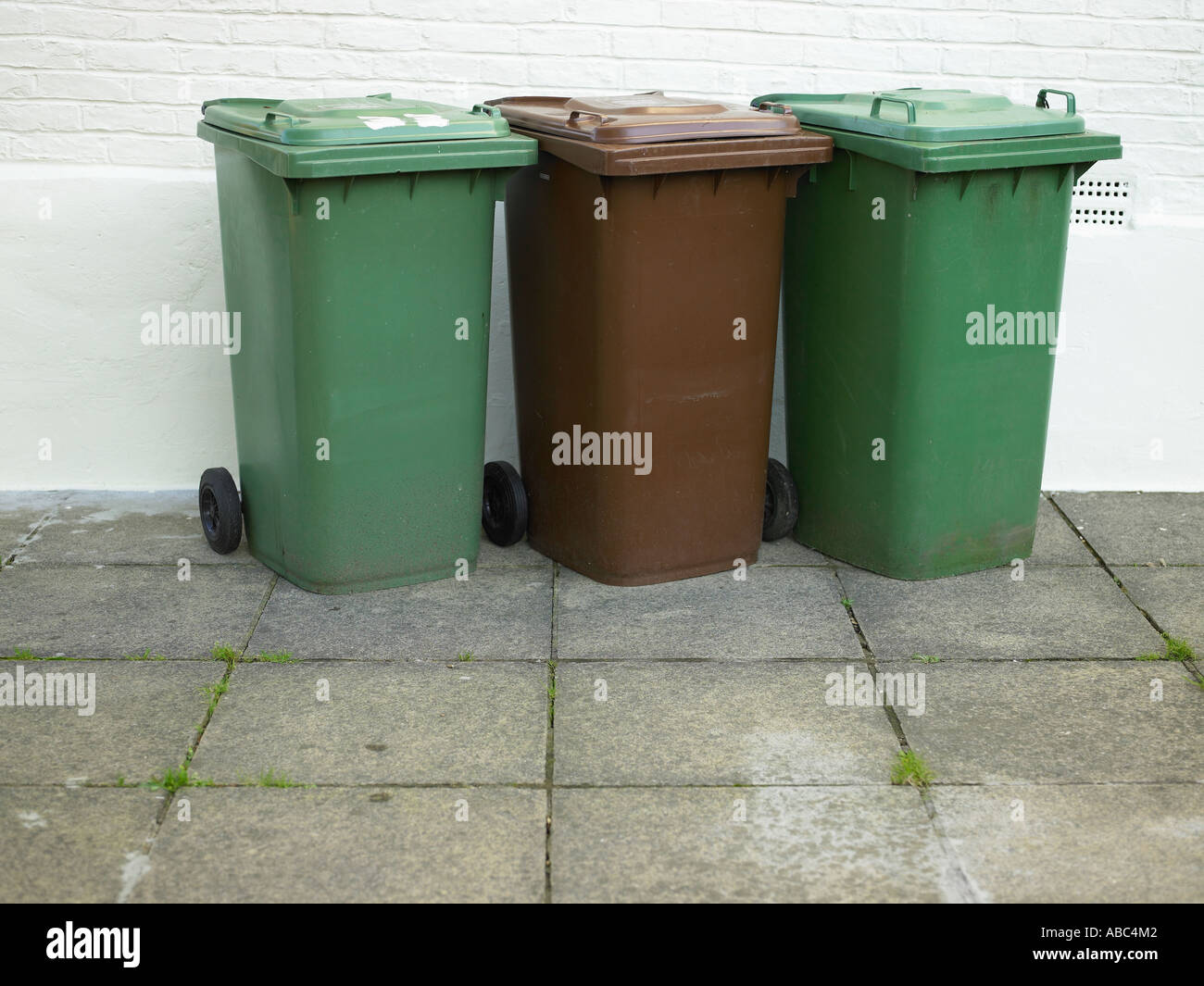 Rubbish bins on street Stock Photo Alamy