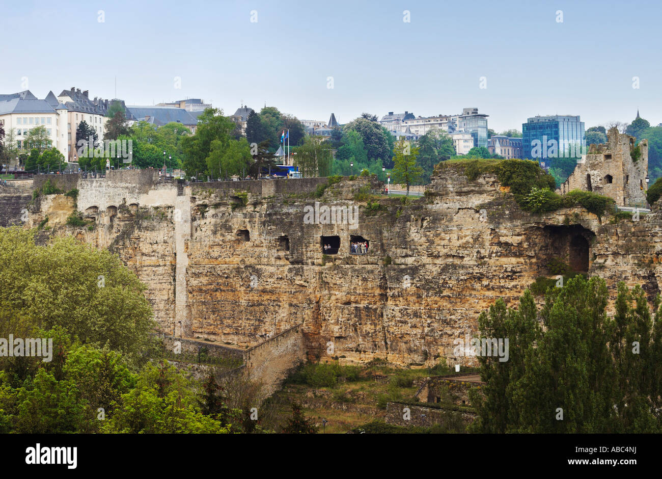 Tourists at the underground casemates fortifications in Luxembourg City Luxembourg Europe Stock Photo