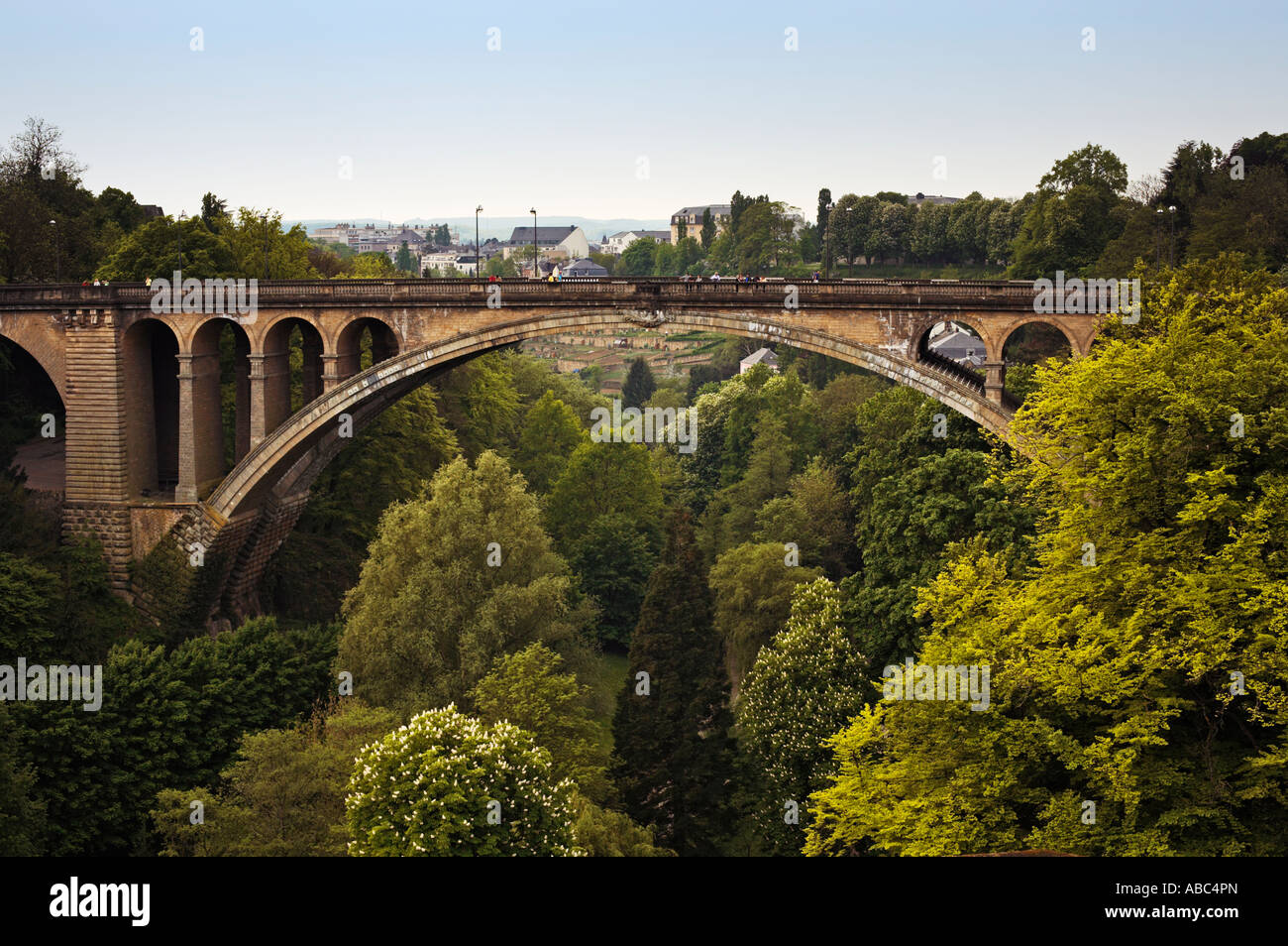 Adolphe Bridge across the Petrusse Valley in Luxembourg City Luxembourg Europe Stock Photo