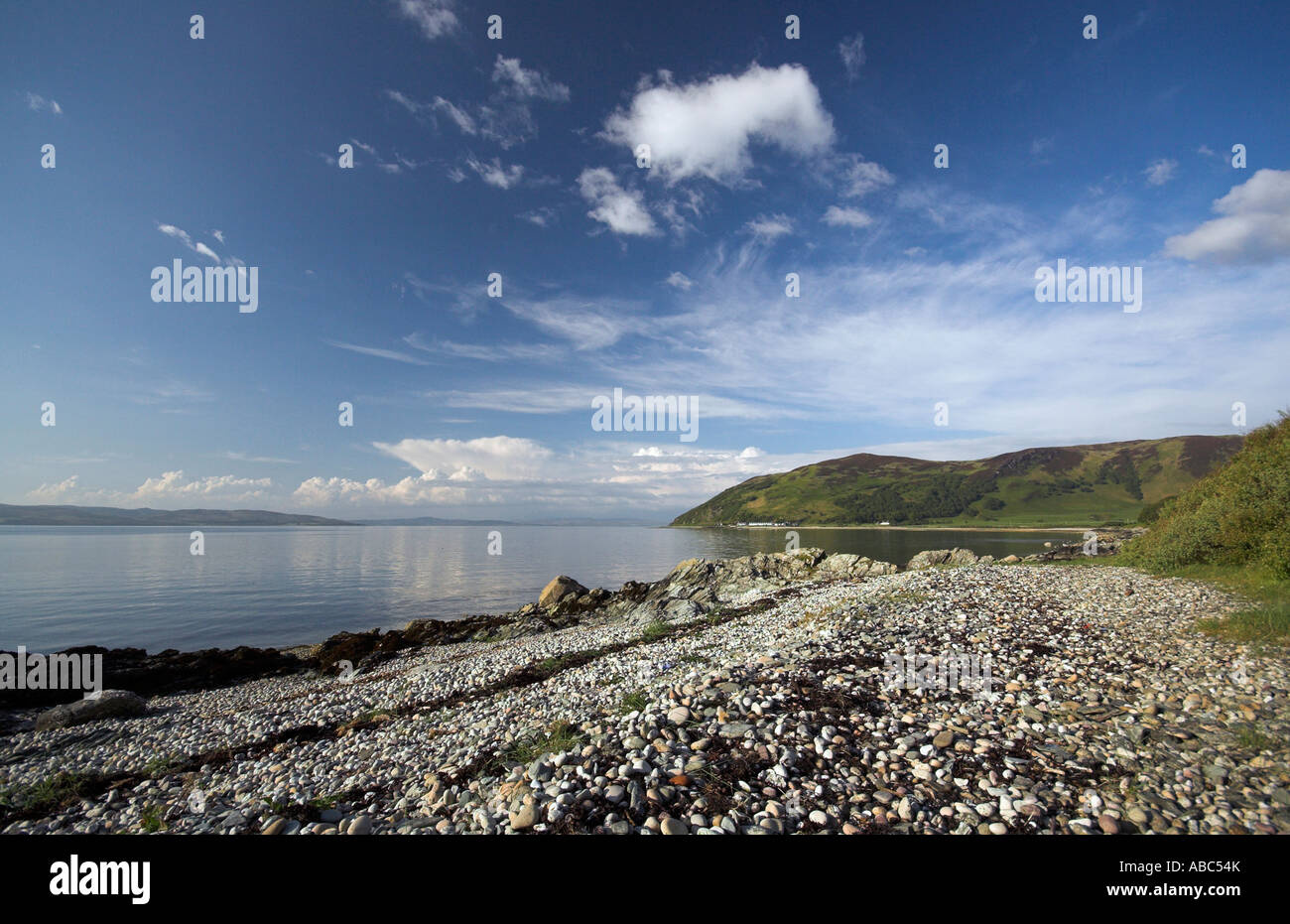 Pebble beach at Catacol Bay, Arran, West Coast of Scotland, UK Stock