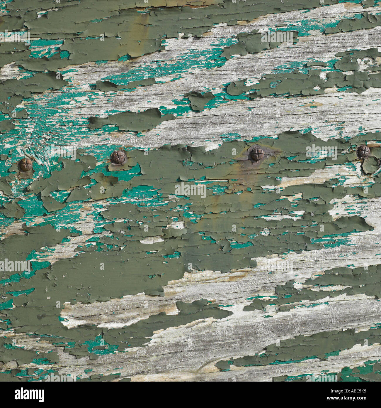 Peeling paint on old wooden door Stock Photo