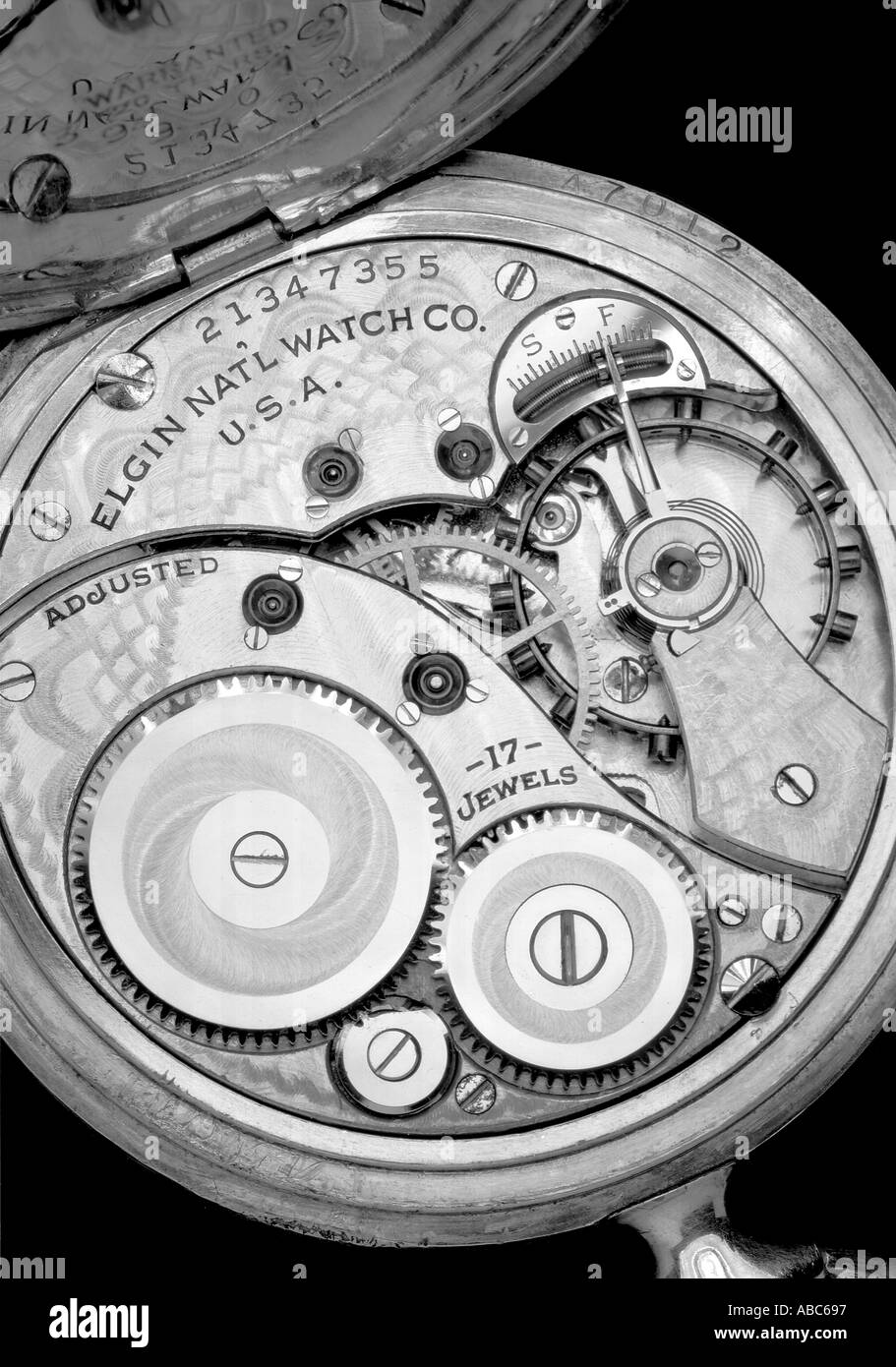 Pocket Watch Movement Stock Photo Alamy