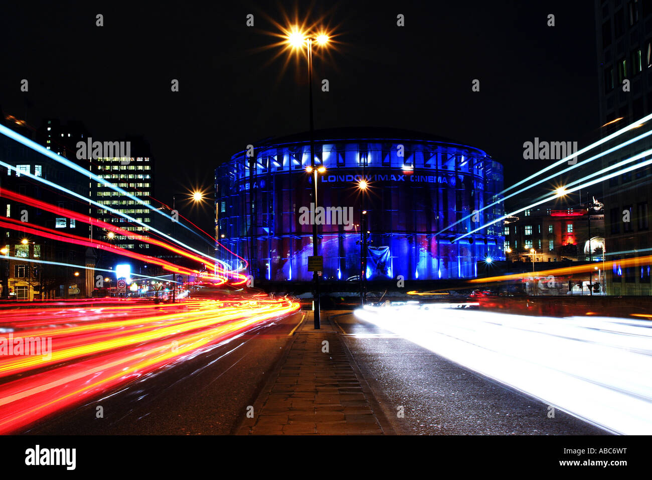 The BFI Imax cinema in London has the largest cinema screen in the UK. Films are shown in 2D and 3D. Stock Photo