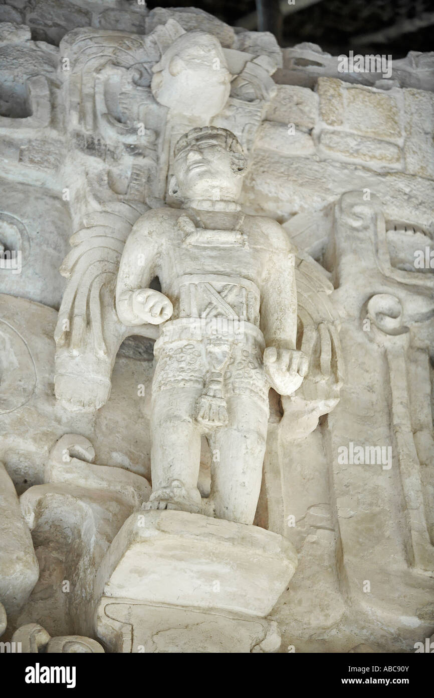 mayan statue of ek balam in the yucatan Maya city mexico Stock Photo