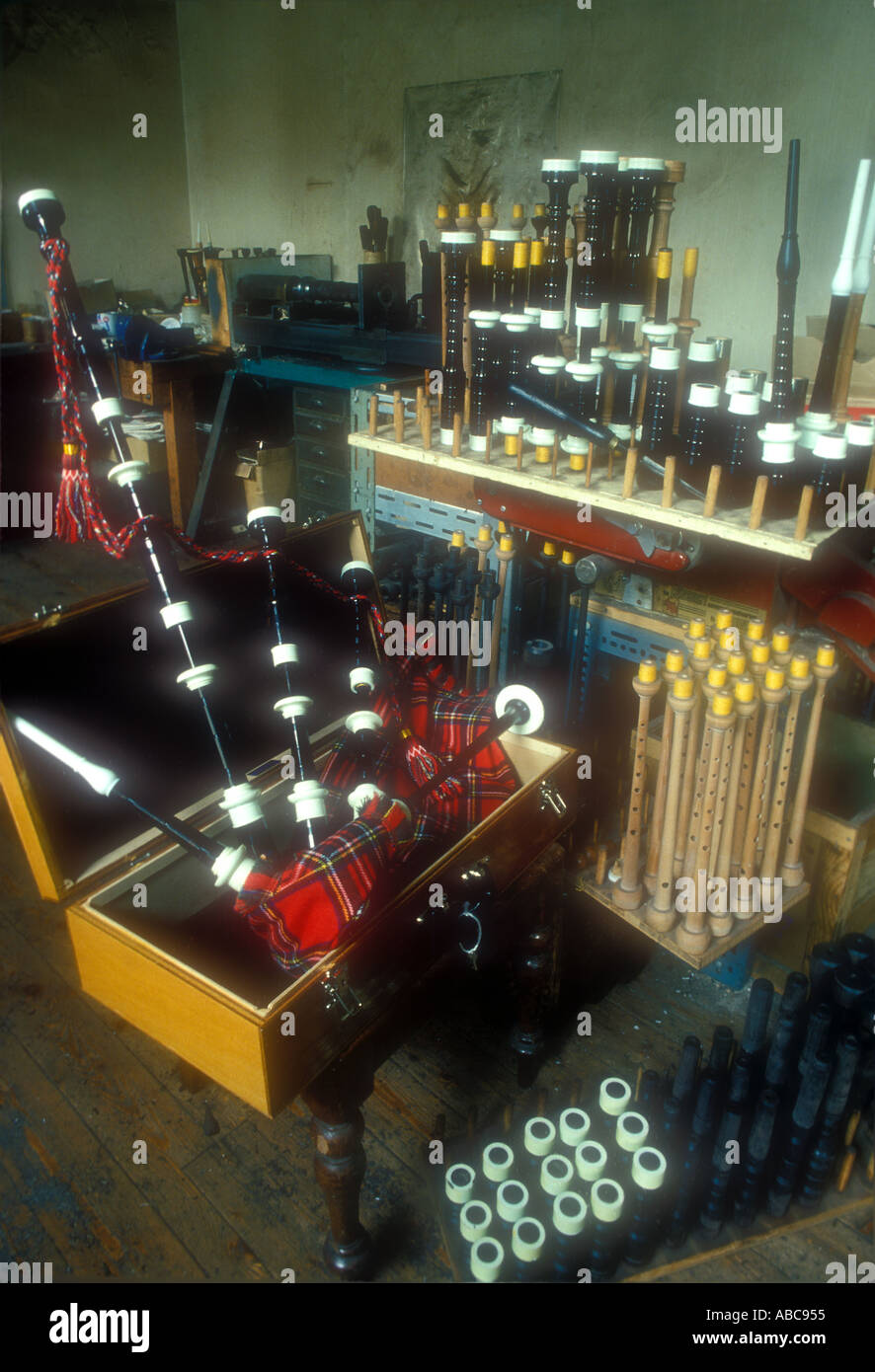 A bagpipe makers in Edinburgh Scotland UK Stock Photo Alamy
