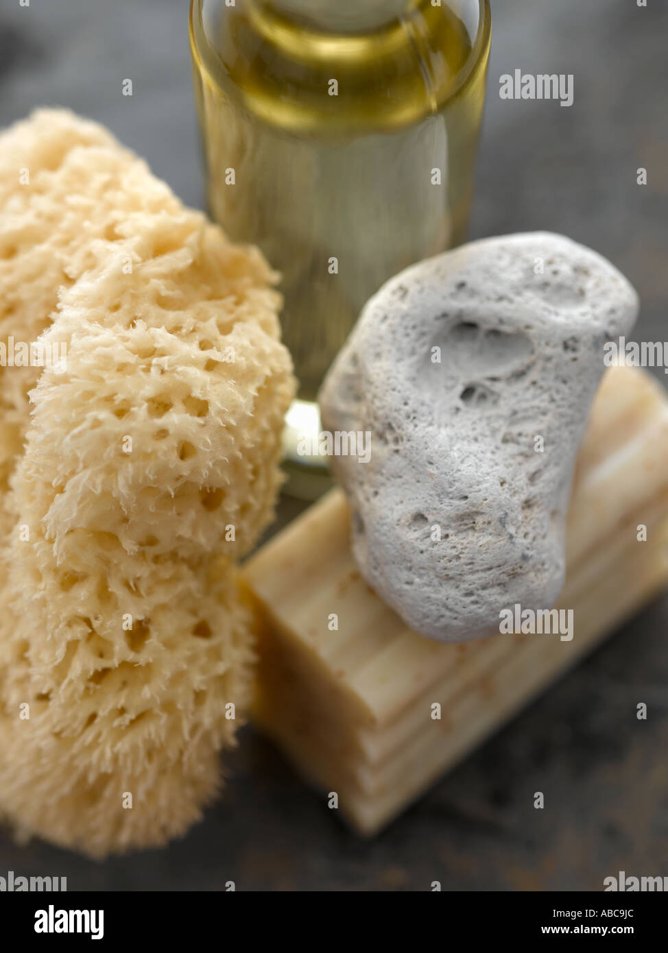 Sponge pumice oatmeal soap and bath oil high end Hasselblad 61mb