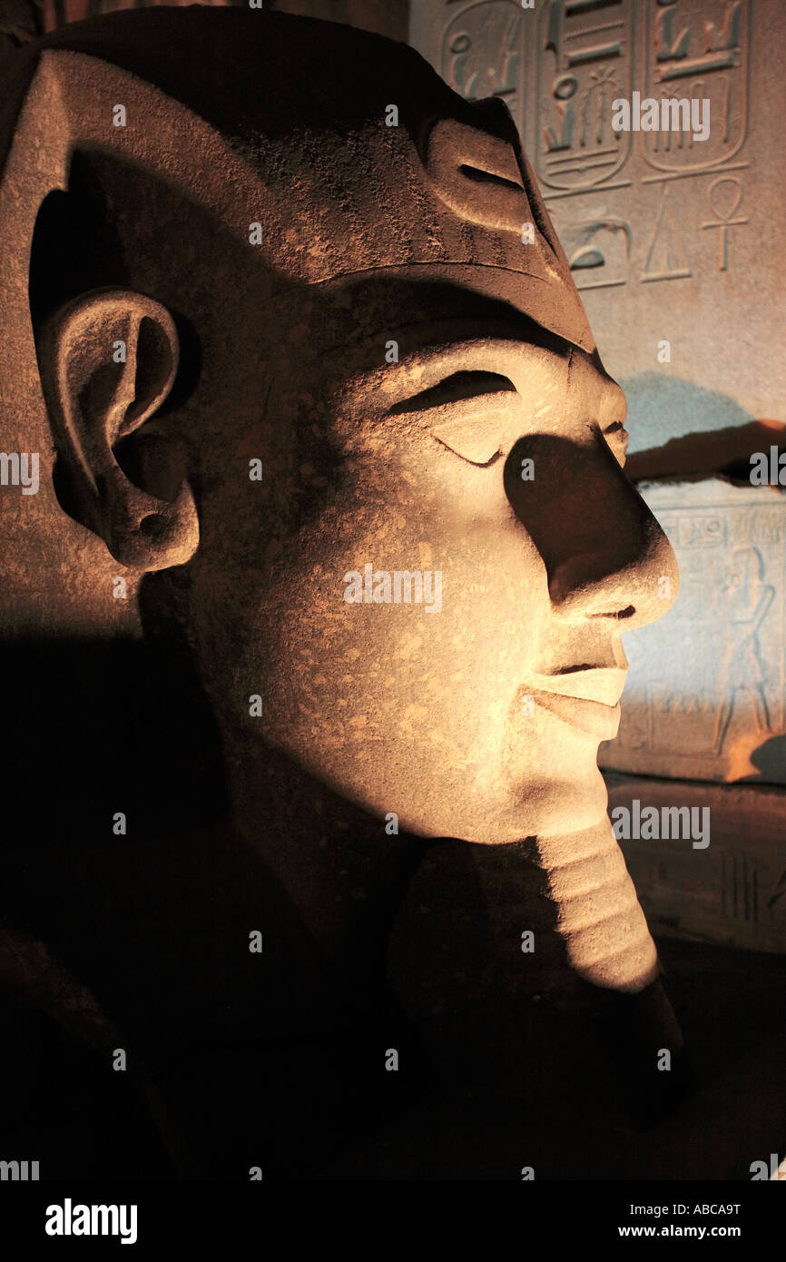 ramessses II statue of the luxor temple by night in upper egypt Stock ...