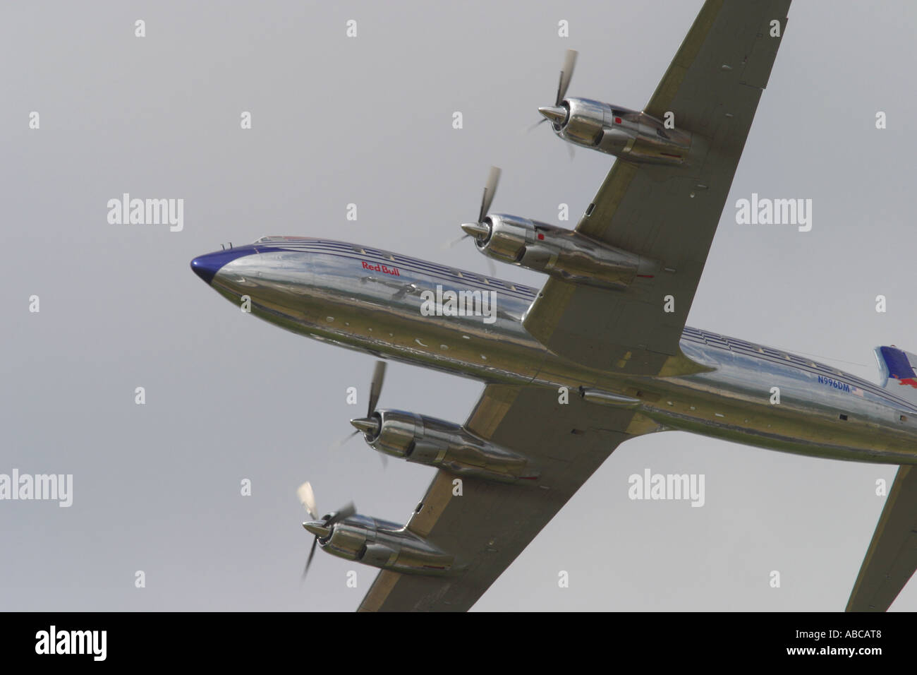 Douglas DC-6 classic vintage propeller airliner from the 1950s operated by Red Bull taken 2006 Stock Photo