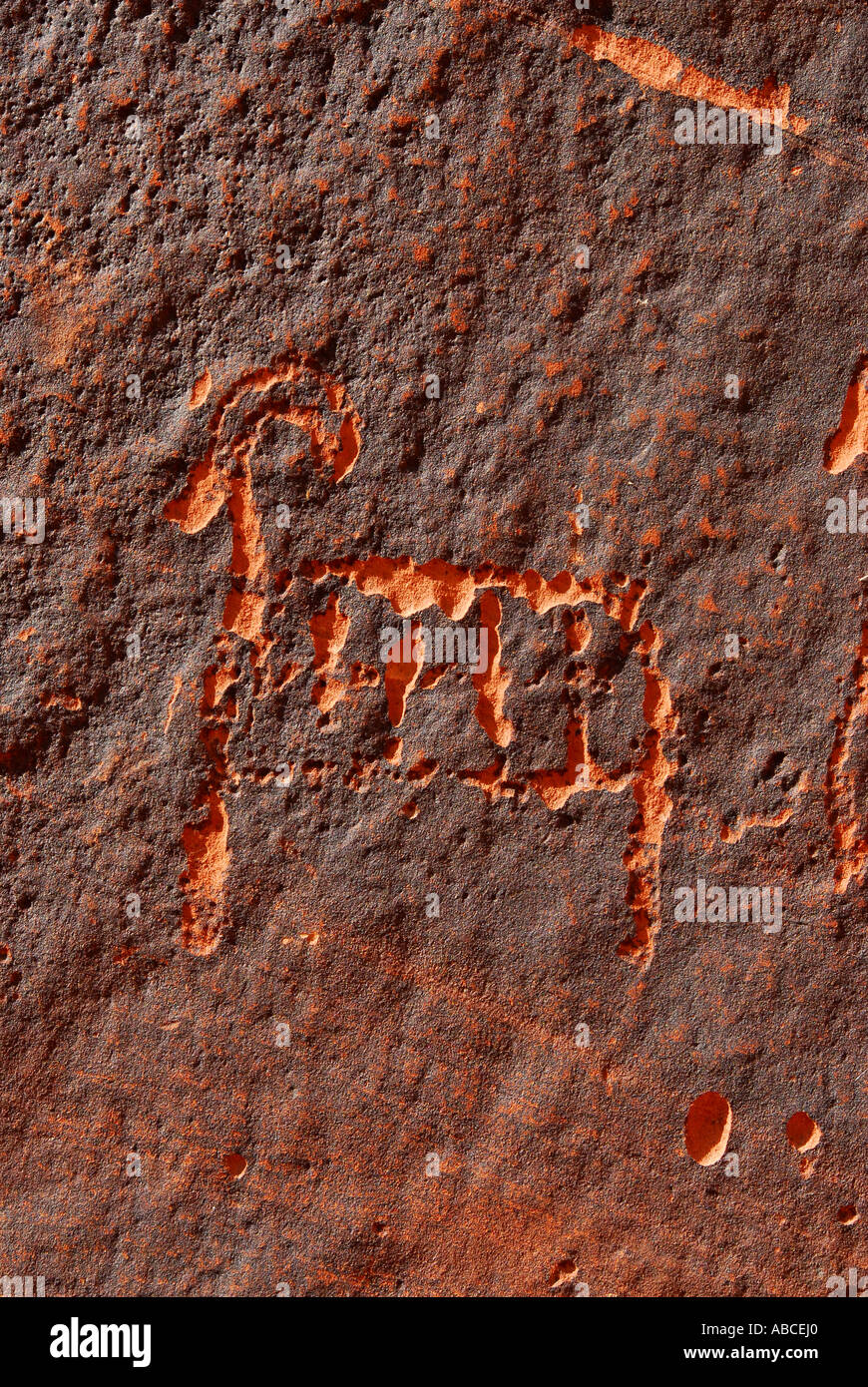 petroglyph goat Indian amerindian historic rock art drawing Glen Canyon