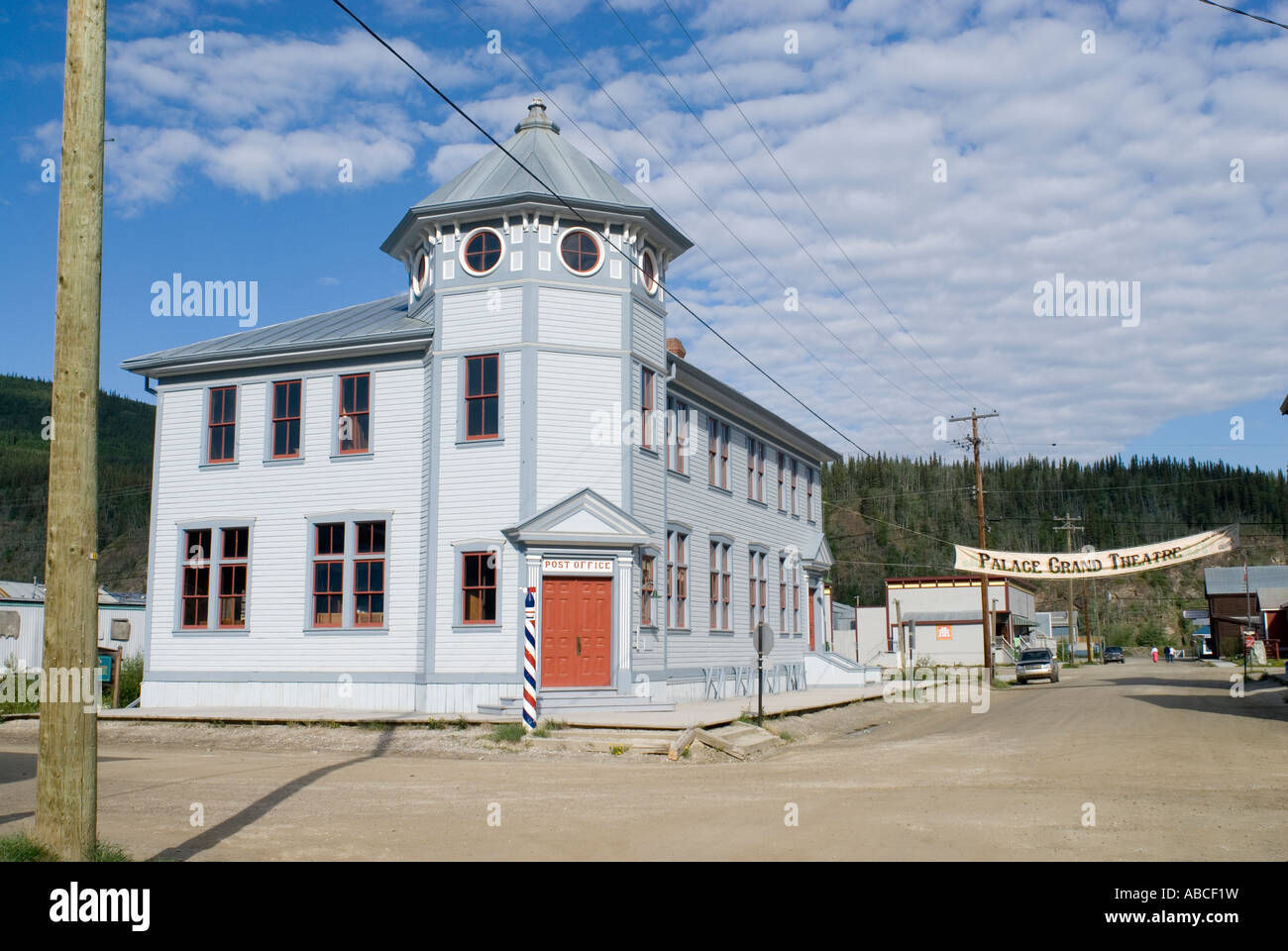 The post office in the Klondike Gold Rush town of Dawson City Yukon