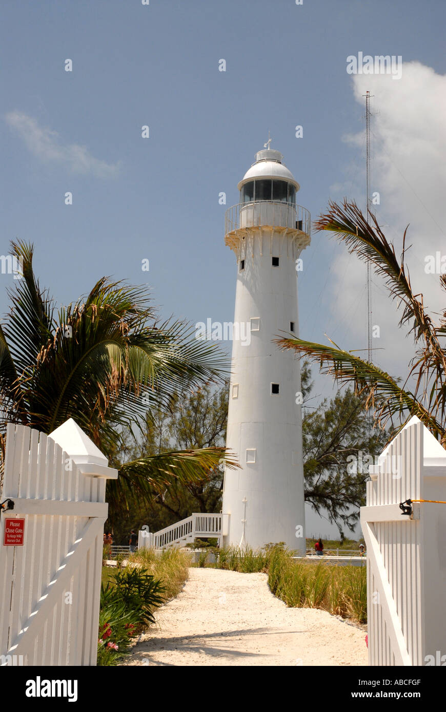 Grand Turk Island north point historic lighthouse  Turks and Caicos Islands tci eastern Caribbean cruise destination Stock Photo