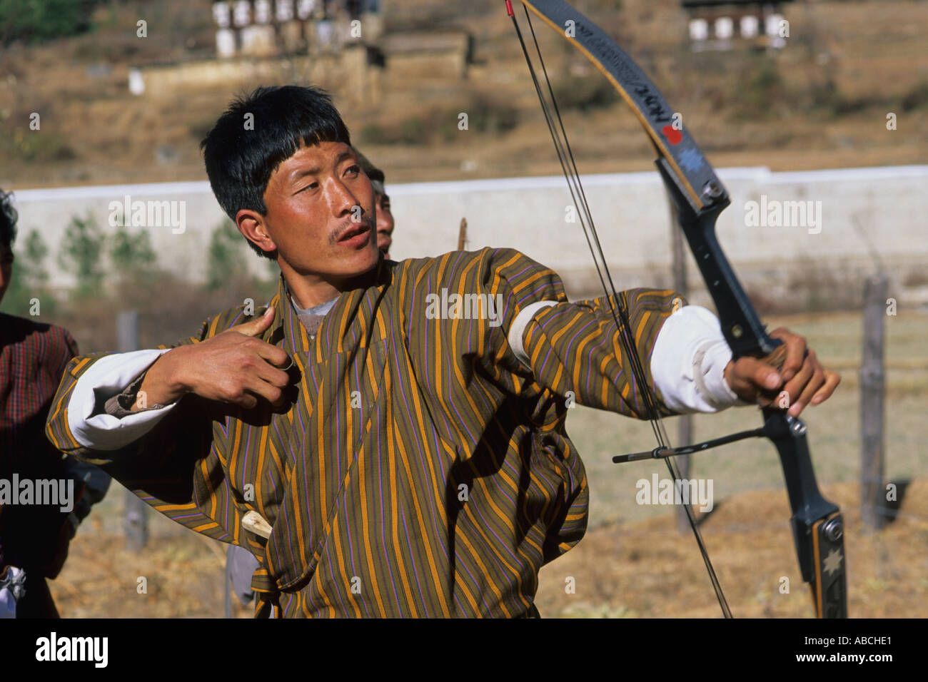 Bhutan Paro archer Stock Photo