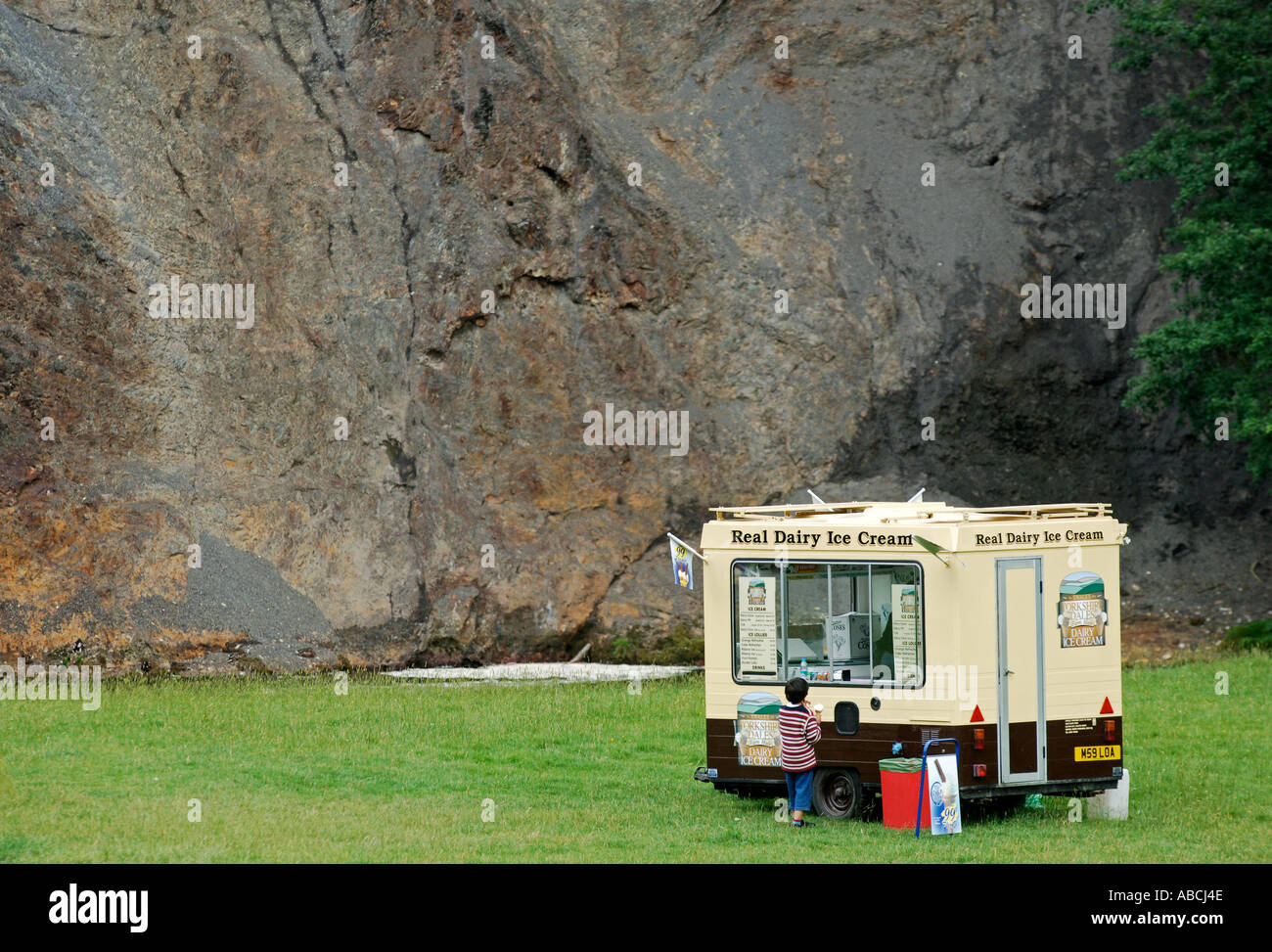 Ice cream van in the Yorkshire Dales National Park Wharfedale Stock