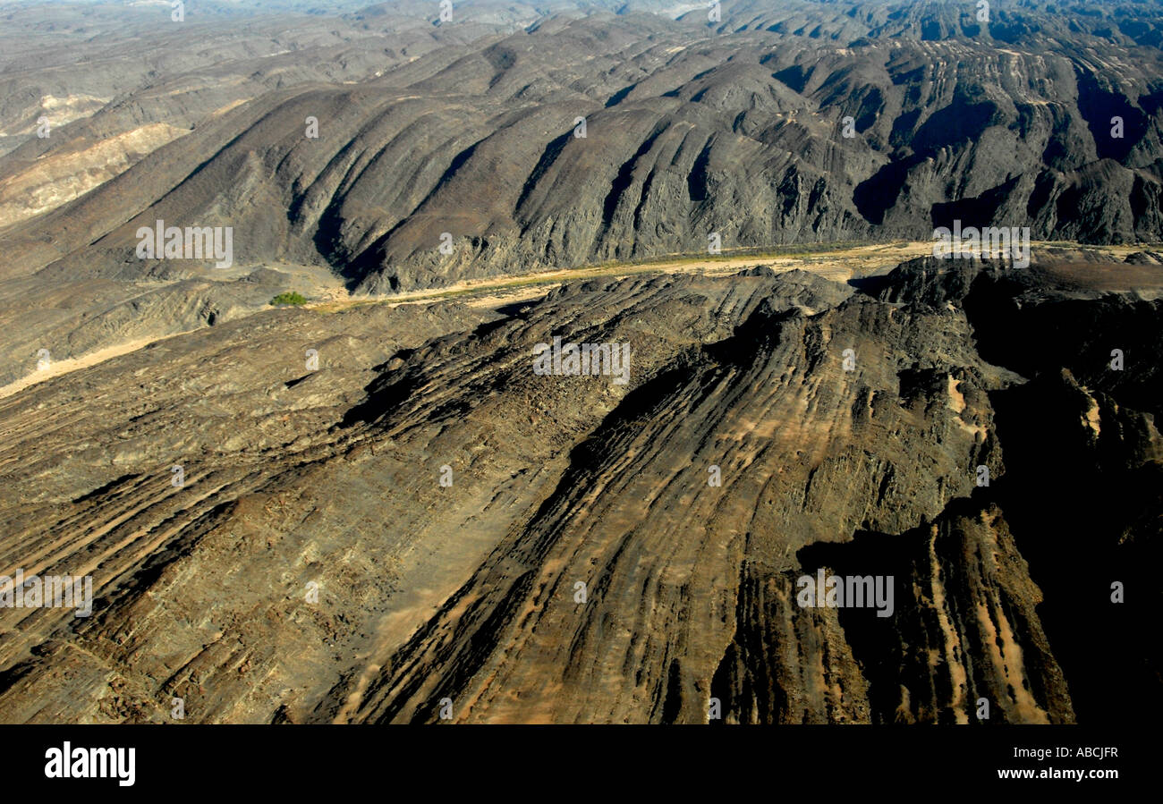 Aerial rock formation Kaokoveld Northern Namibia Southern Africa Stock Photo