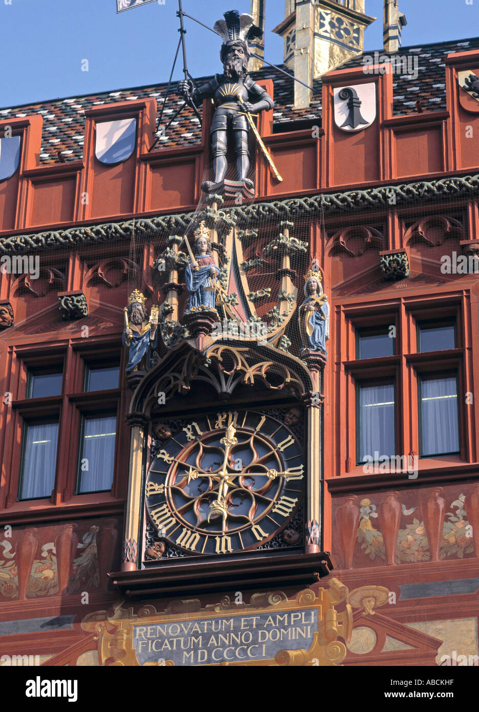 Town Hall Clock, Basle, Switzerland Stock Photo - Alamy